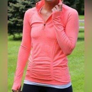 2 for $30 (bundle) Athleta Fast Track Half Zip Coral Athletic Top